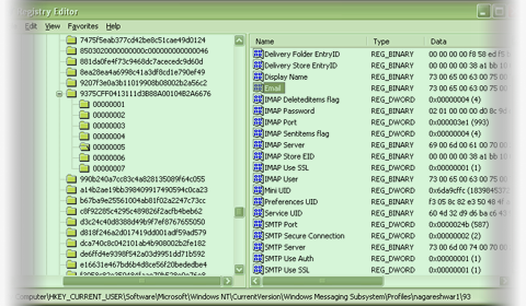 Outlook Registry Password Location